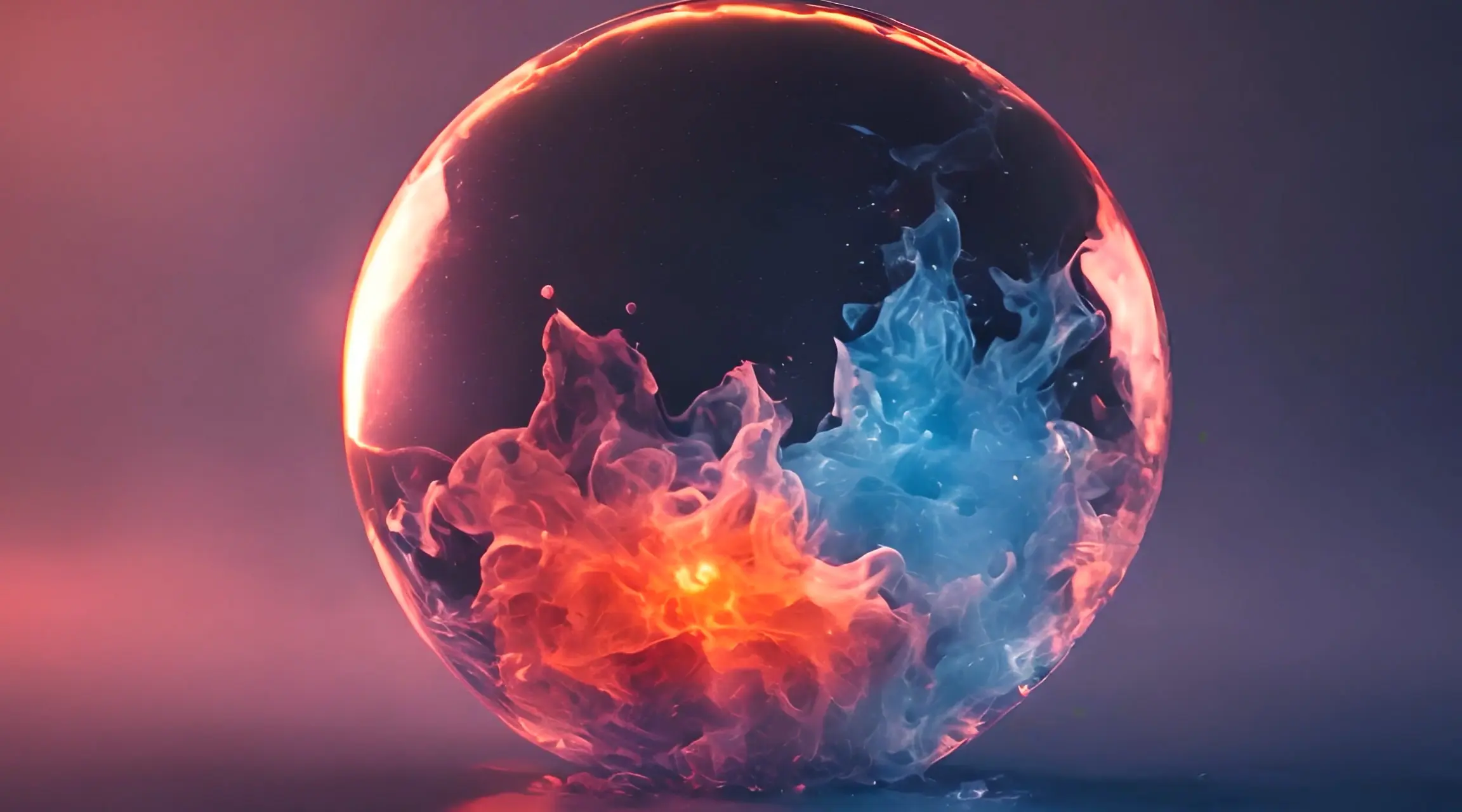 Fluid Fire Dynamic Water and Flame Orb